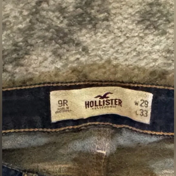 Y2k SUPER low rise Hollister Bootcut Jeans Dark Wash Ripped Size: 10 / 9Regular - Picture 4 of 4